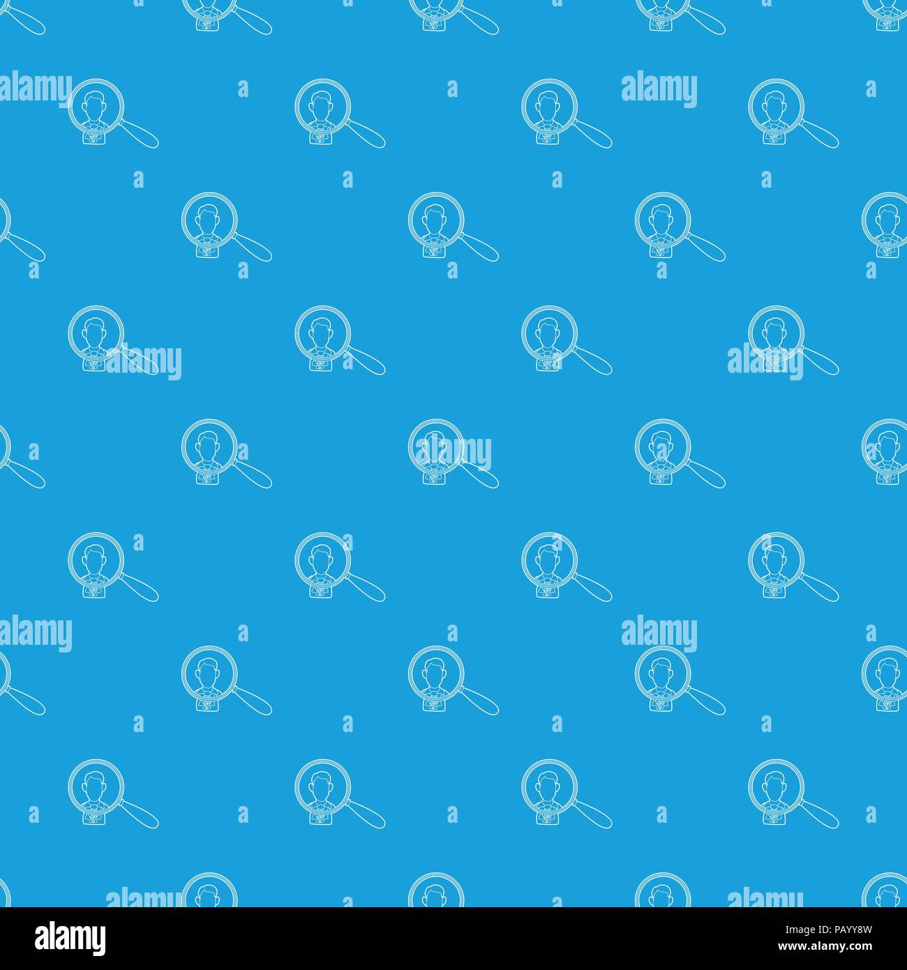 Businessman under magnifying glass pattern vector seamless blue Stock Vector