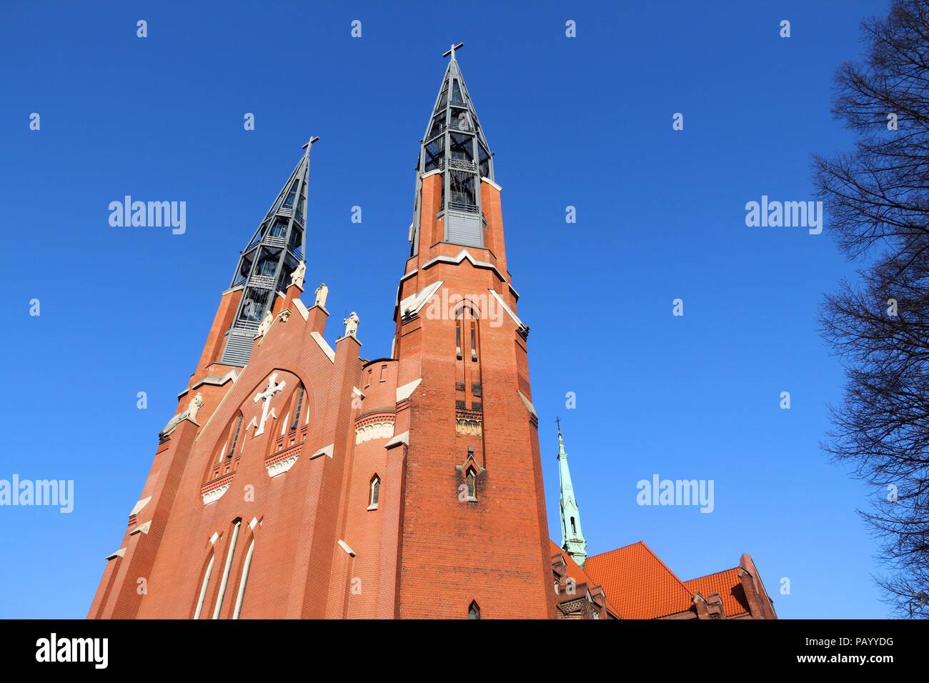Sosnowiec, city in Upper Silesia (Gorny Slask) region of Poland. Saint Thomas church. Stock Photo