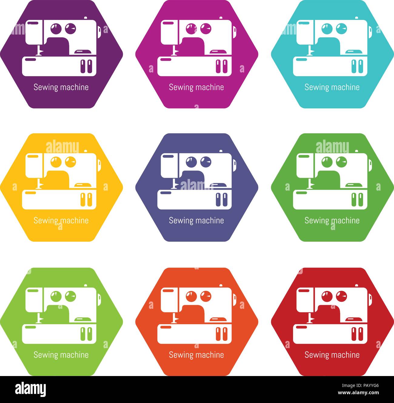 Sewing machine icons set 9 vector Stock Vector Image & Art - Alamy