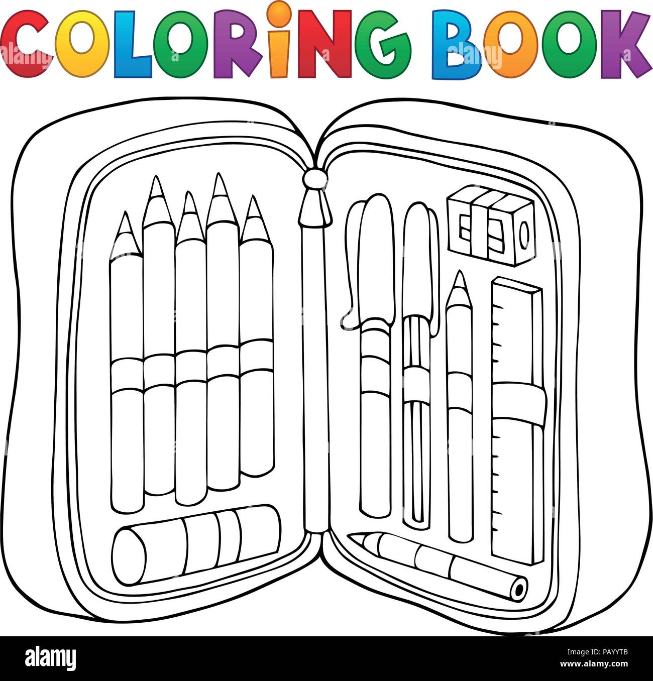 https://c8.alamy.com/comp/PAYYTB/coloring-book-pencil-case-theme-1-eps10-vector-illustration-PAYYTB.jpg