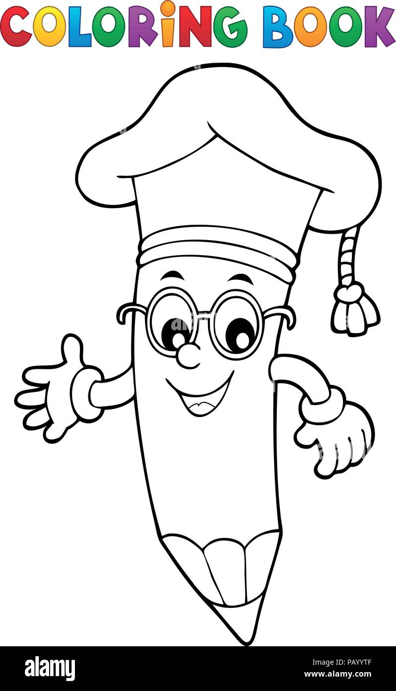 Pencil and crayons isolated coloring page for kids