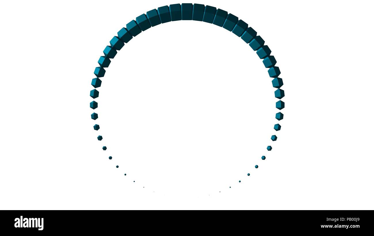 Futuristic blue circle logo type Abstract Illustration Art Stock Photo