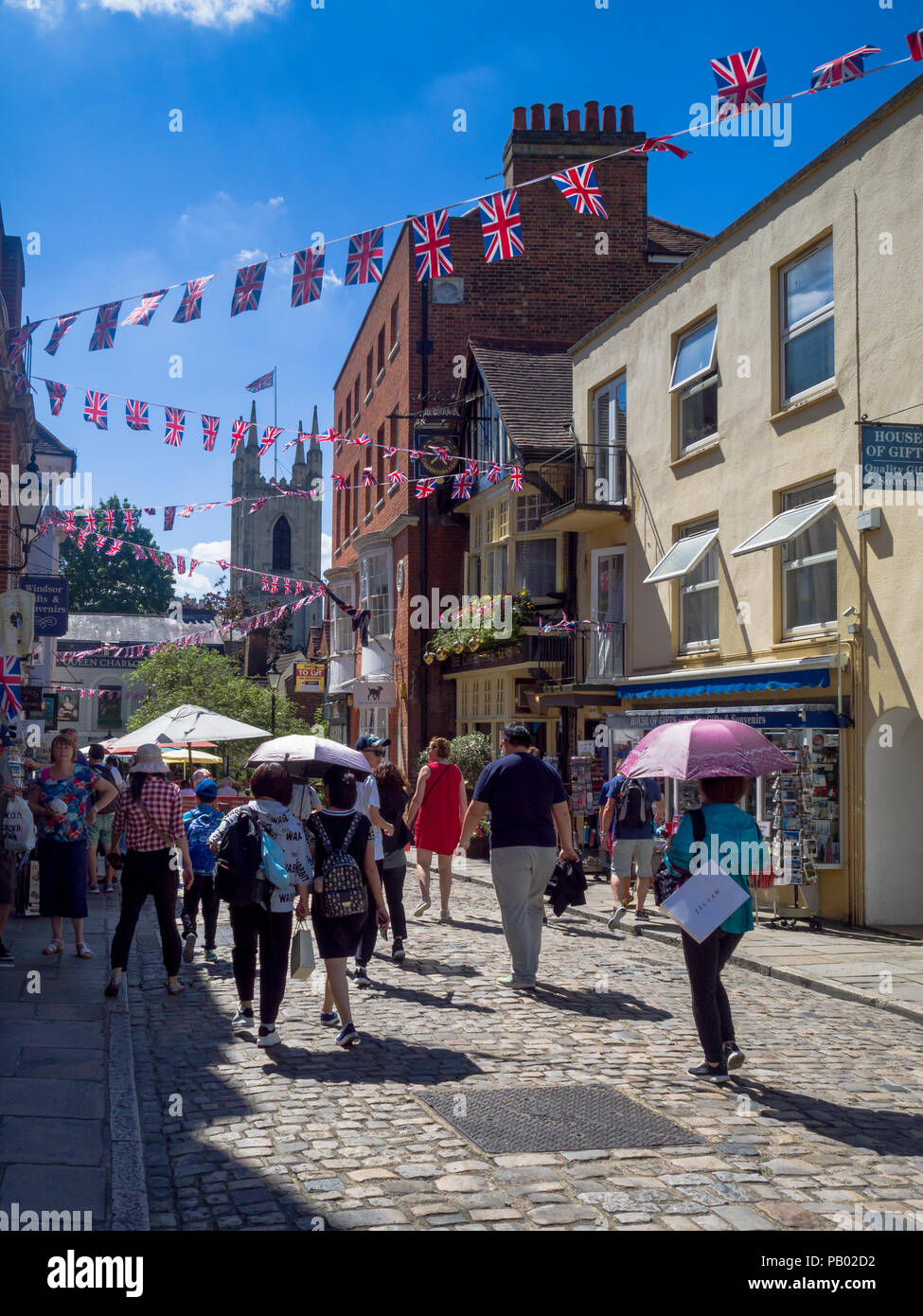 Church Street, Windsor, near Windsor Castle, Berkshire, England, UK. 23 July 2018. Stock Photo