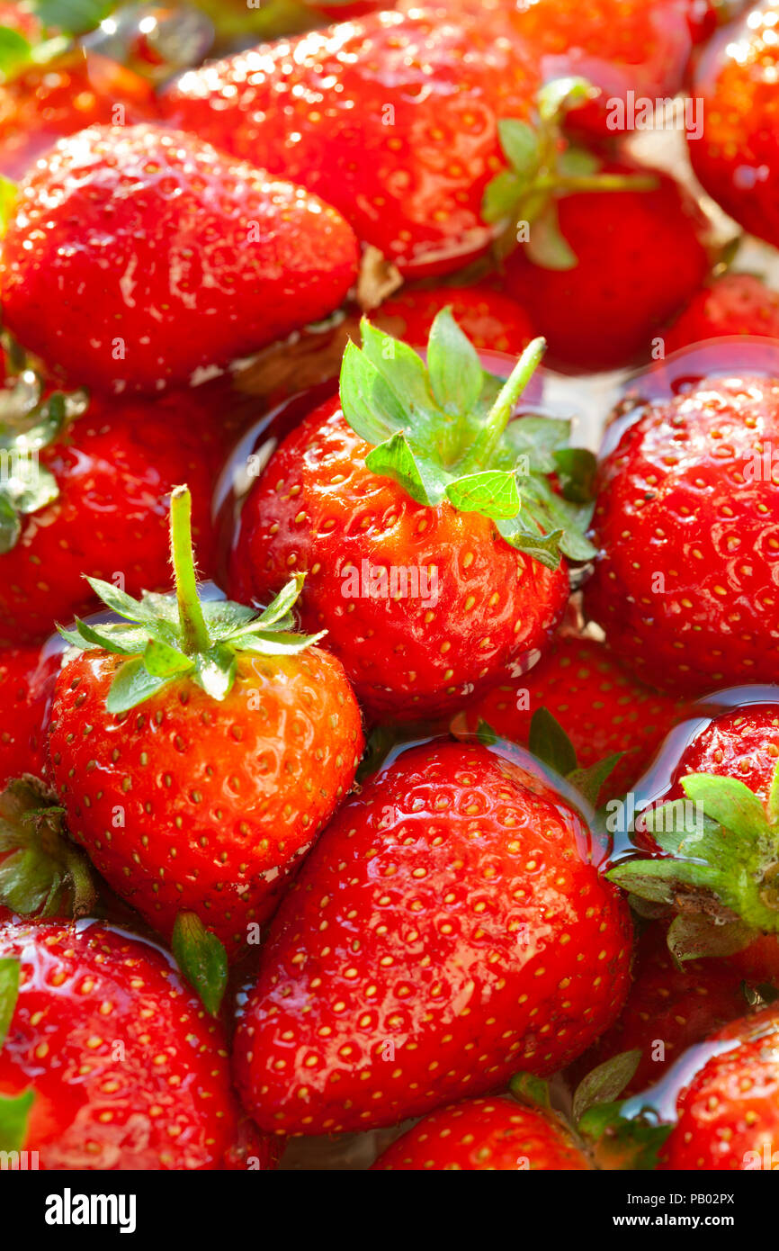 Red garden strawberries Stock Photo