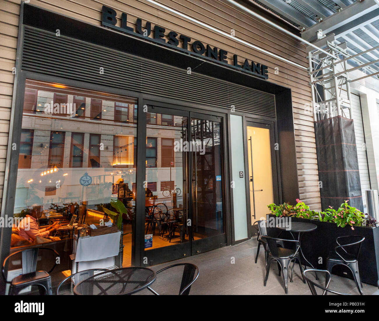 A Bluestone Lane cafe in New York on Wednesday, July 11, 2018. RSE Ventures  is reported to acquiring a minority stake in the 30 store Australian coffee  chain which is undertaking an