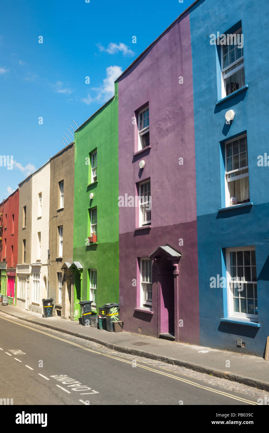 Colourful painted houses, Bristol UK Stock Photo Alamy