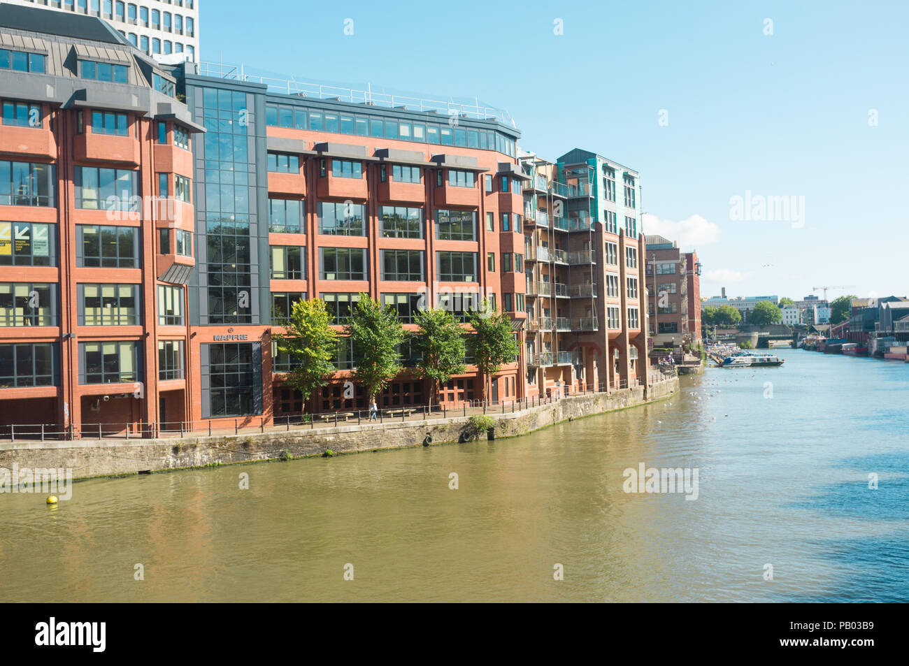Residential properties on the river side, Bristol, UK Stock Photo