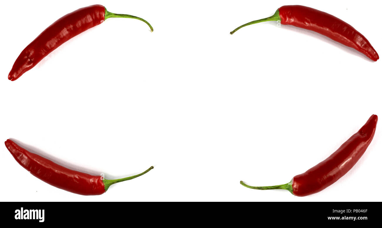 hot red chili pepper peppers green isolated on white background fresh ...