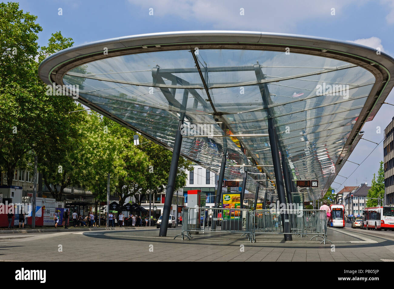 Modern Tram Station in Krefeld, North Rhine-Westphalia, Germany. Stock Photo