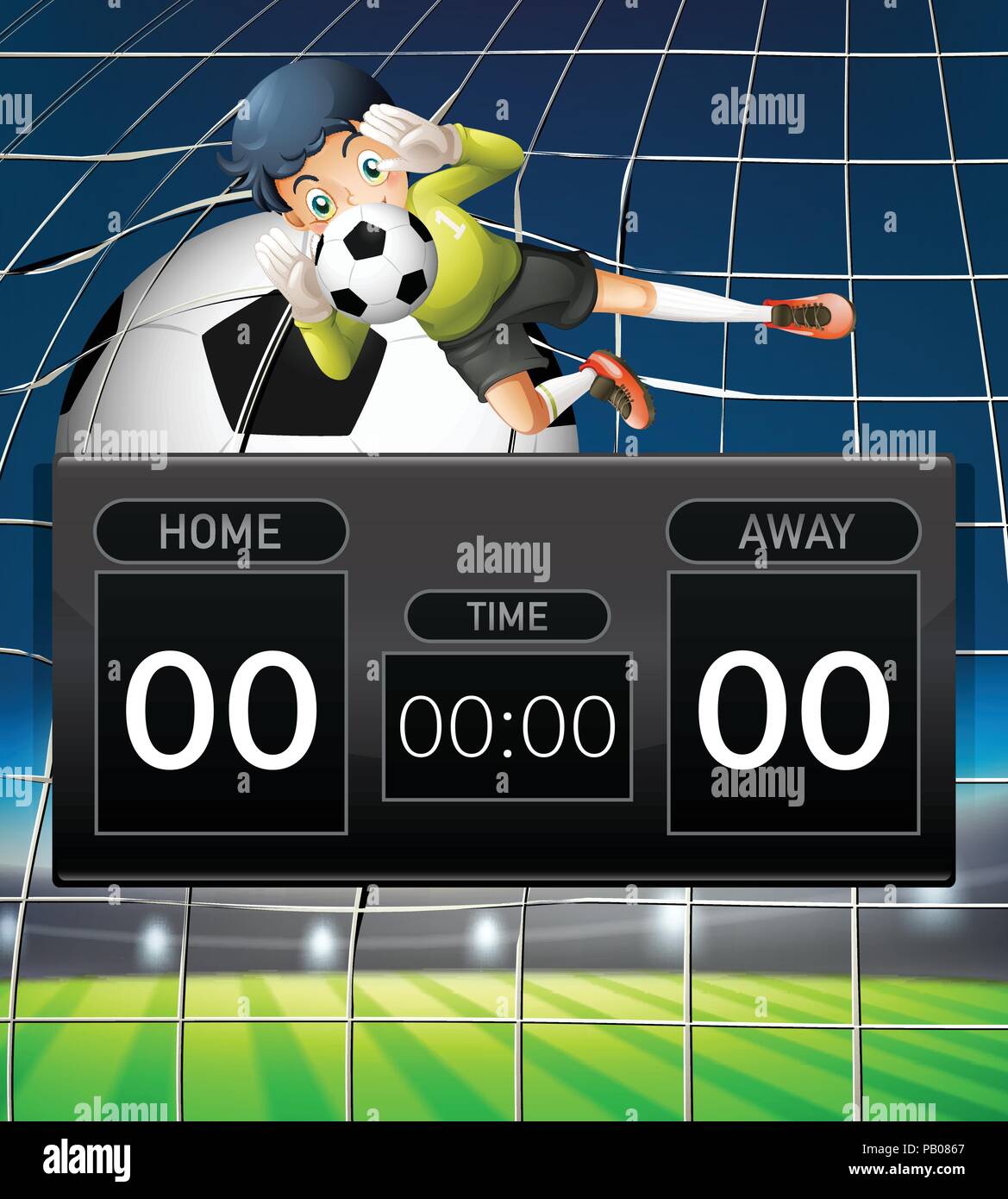 A goalkeeper scoreboard template illustration Stock Vector Image & Art ...