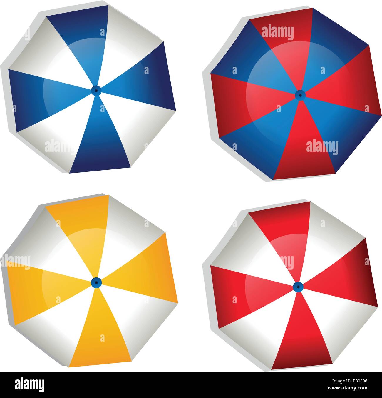 A set of umbrella on white background illustration Stock Vector Image ...