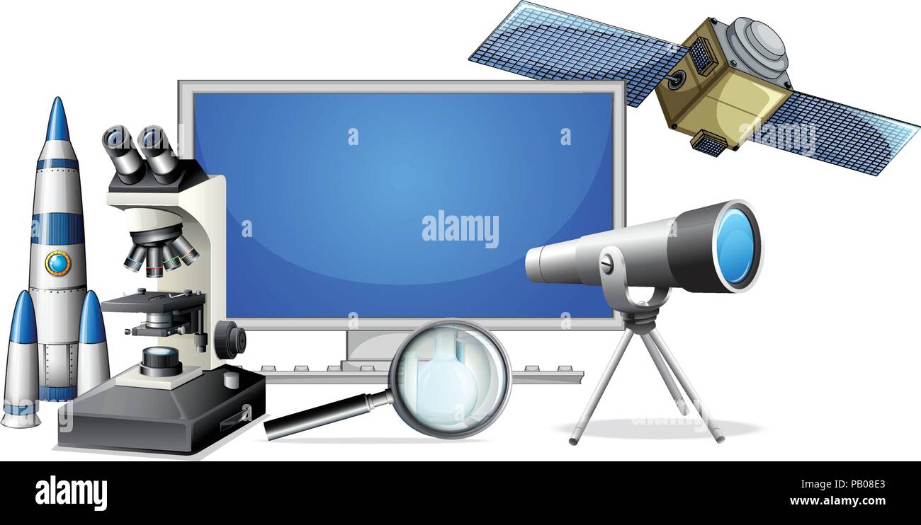 A set of science research equipments illustration Stock Vector Image ...