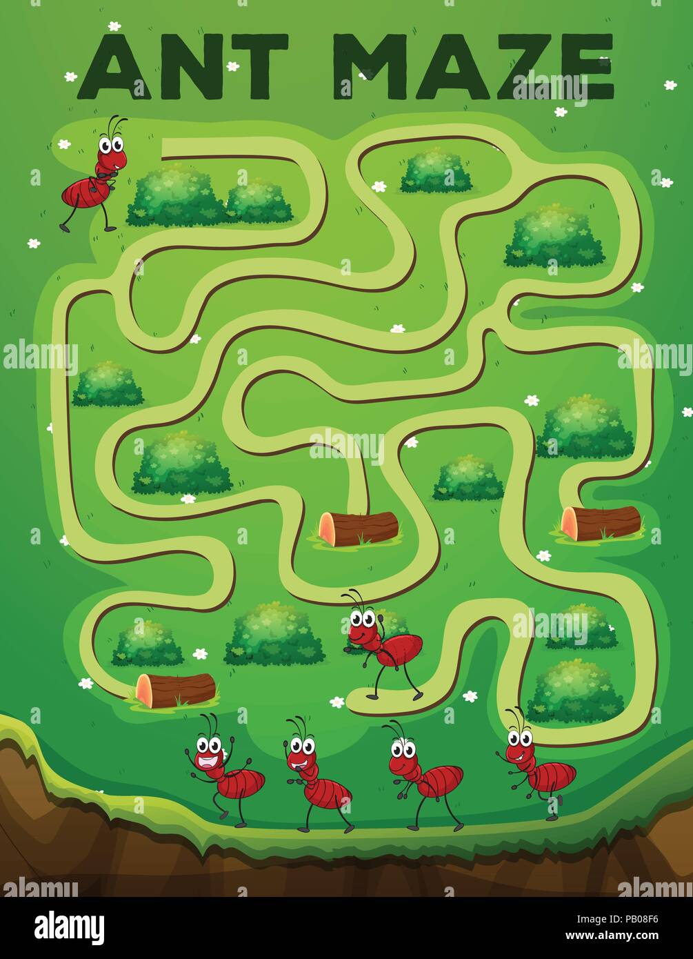 Ant maze game template illustration Stock Vector Image & Art Alamy
