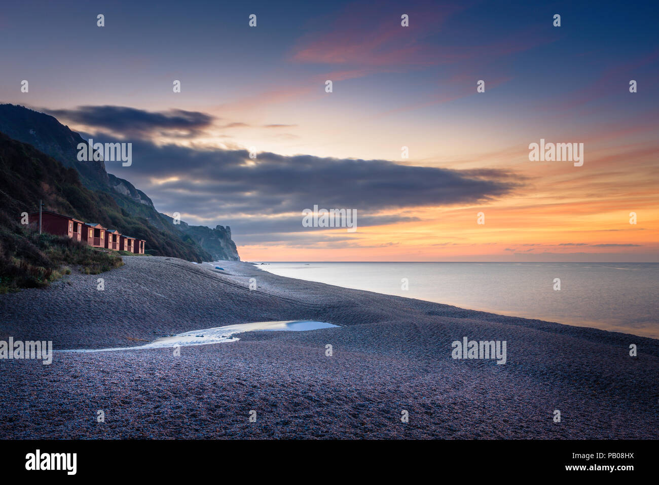 Just west of Beer, on the Jurassic Coast,  lies the small village of Branscombe. Stock Photo
