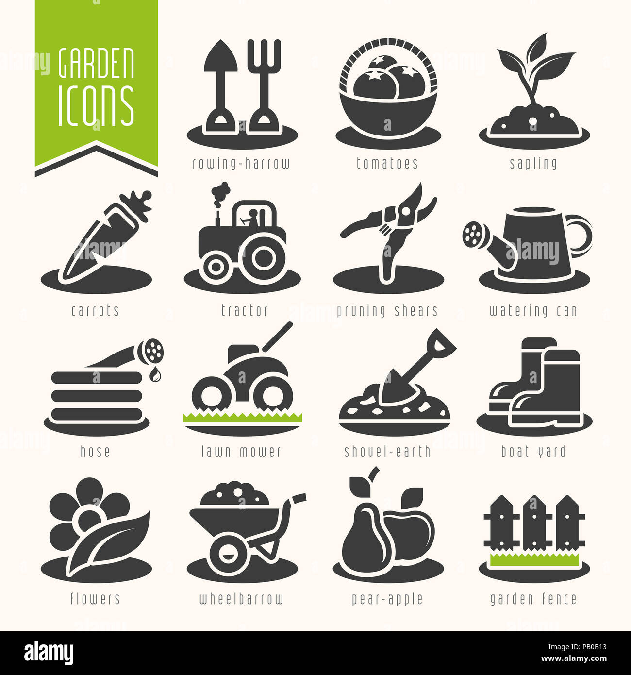 Garden - farm icon set Stock Photo - Alamy
