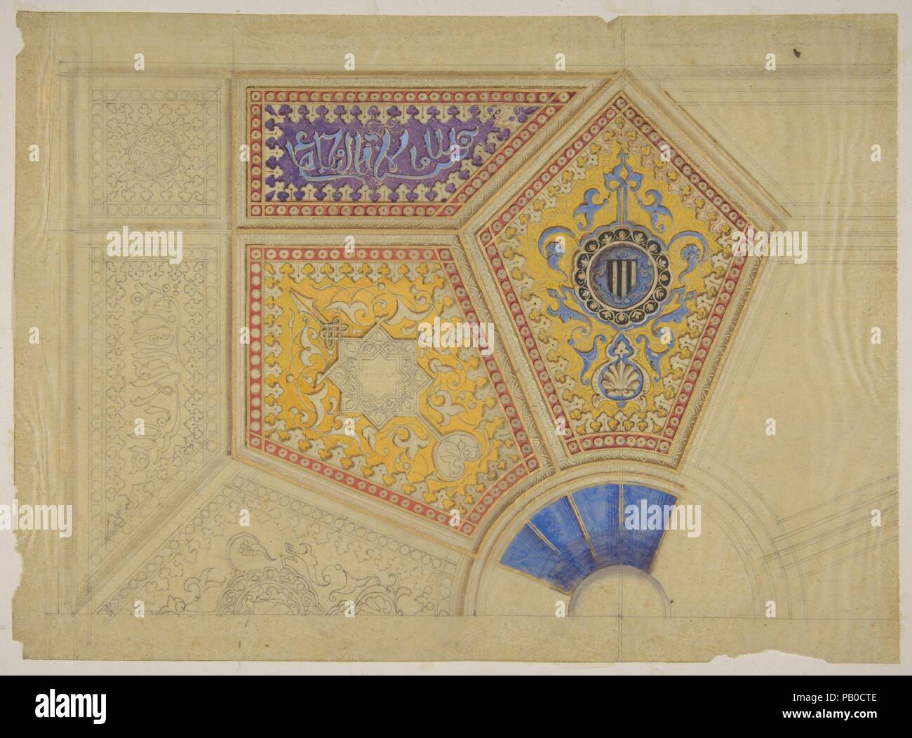 Design For The Painted Decoration Of A Coffered Ceiling Artist