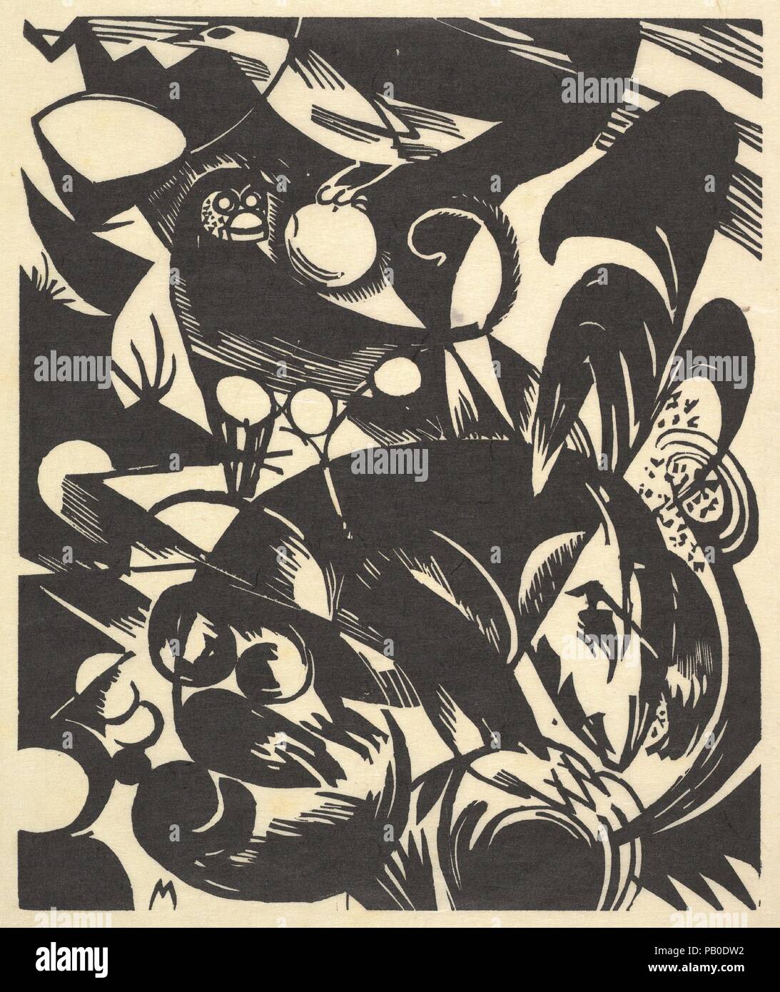 Creation I (Schöpfungsgeschichte I). Artist: Franz Marc (German, 1880-1916). Dimensions: block: 9 1/4 x 7 3/4 inches (24 x 19.5 cm). Series/Portfolio: Bauhaus Porfolio III. Date: 1914. Museum: Metropolitan Museum of Art, New York, USA. Stock Photo