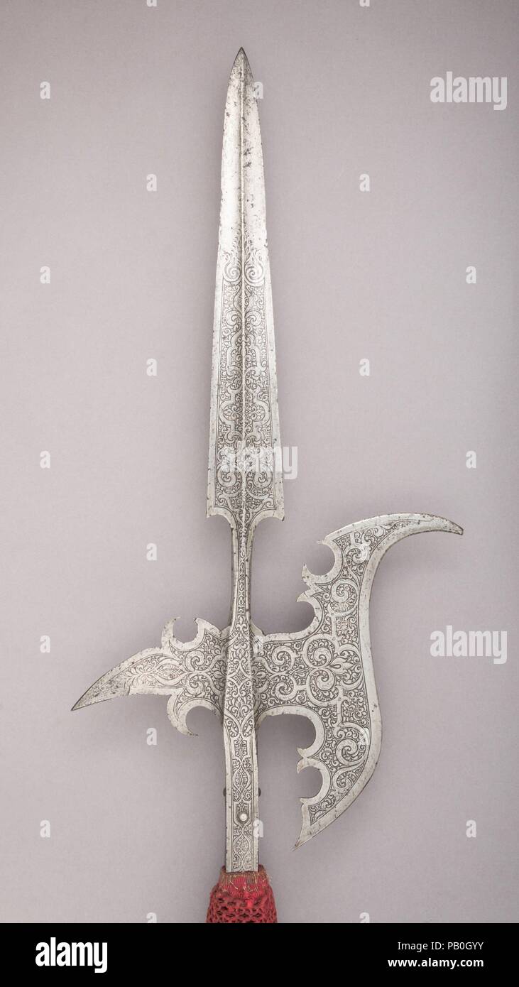 Halberd. Culture: German. Dimensions: L. 99 in. (251.3 cm); L. of head ...