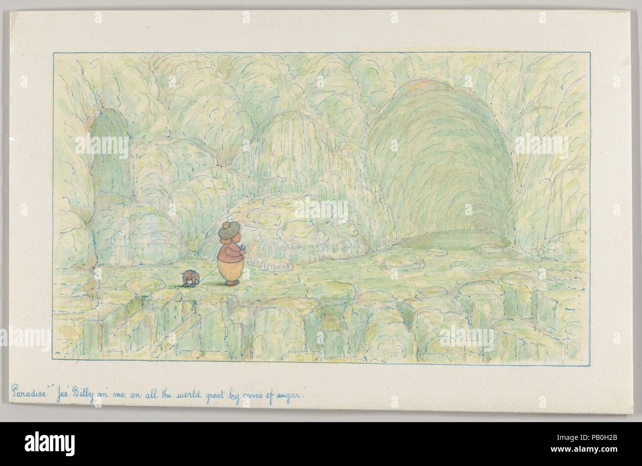 Paradise, Jes' Billy an' me, an all the world great big caves of sugar ('Wiggle Much' Design). Artist: Herbert E. Crowley (British, London 1873-1939 Zurich). Dimensions: sheet: 5 15/16 x 9 7/16 in. (15.1 x 24 cm). Date: ca. 1910. Museum: Metropolitan Museum of Art, New York, USA. Stock Photo