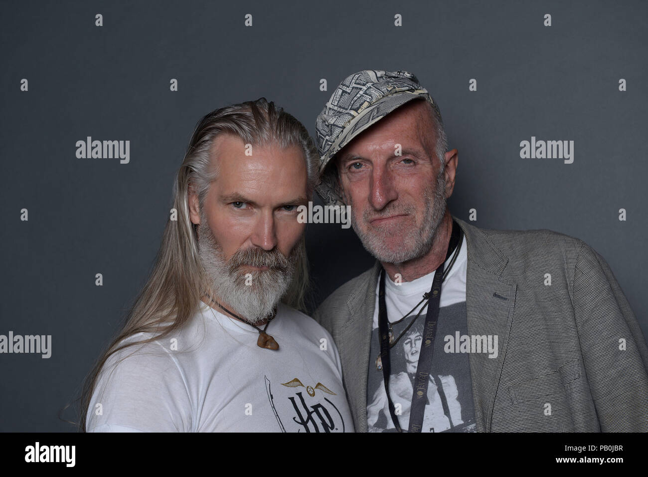 Actors Jon Campling and Richard Strange who appeared as Death Eaters in the Harry Potter films. Stock Photo
