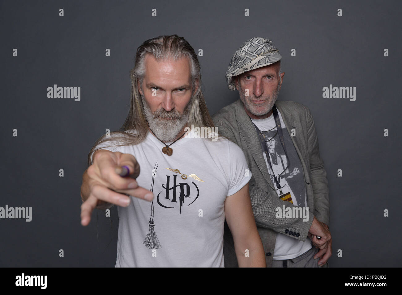 Actors Jon Campling and Richard Strange who appeared as Death Eaters in the Harry Potter films. Stock Photo
