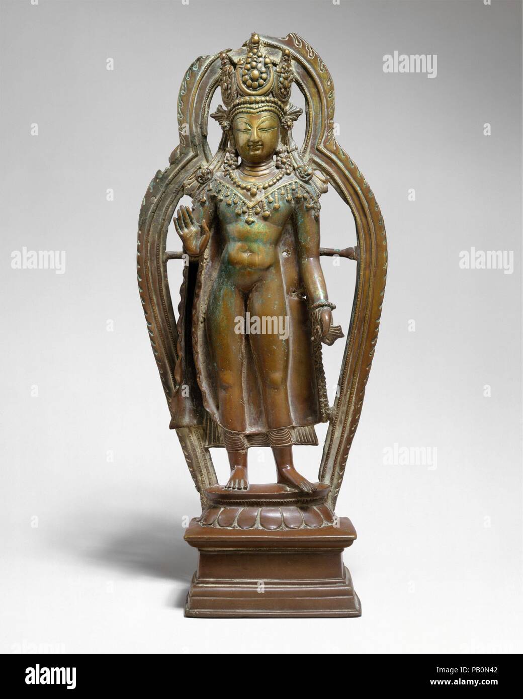 SOLD Brass Large Dancing Devi Statue with Her Hand Raised Wearing Cambodian  Crown & Necklace 51