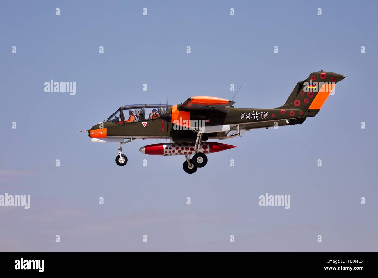 North American Rockwell OV-10 Bronco arriving at the 2018 Royal International Air Tattoo Stock Photo