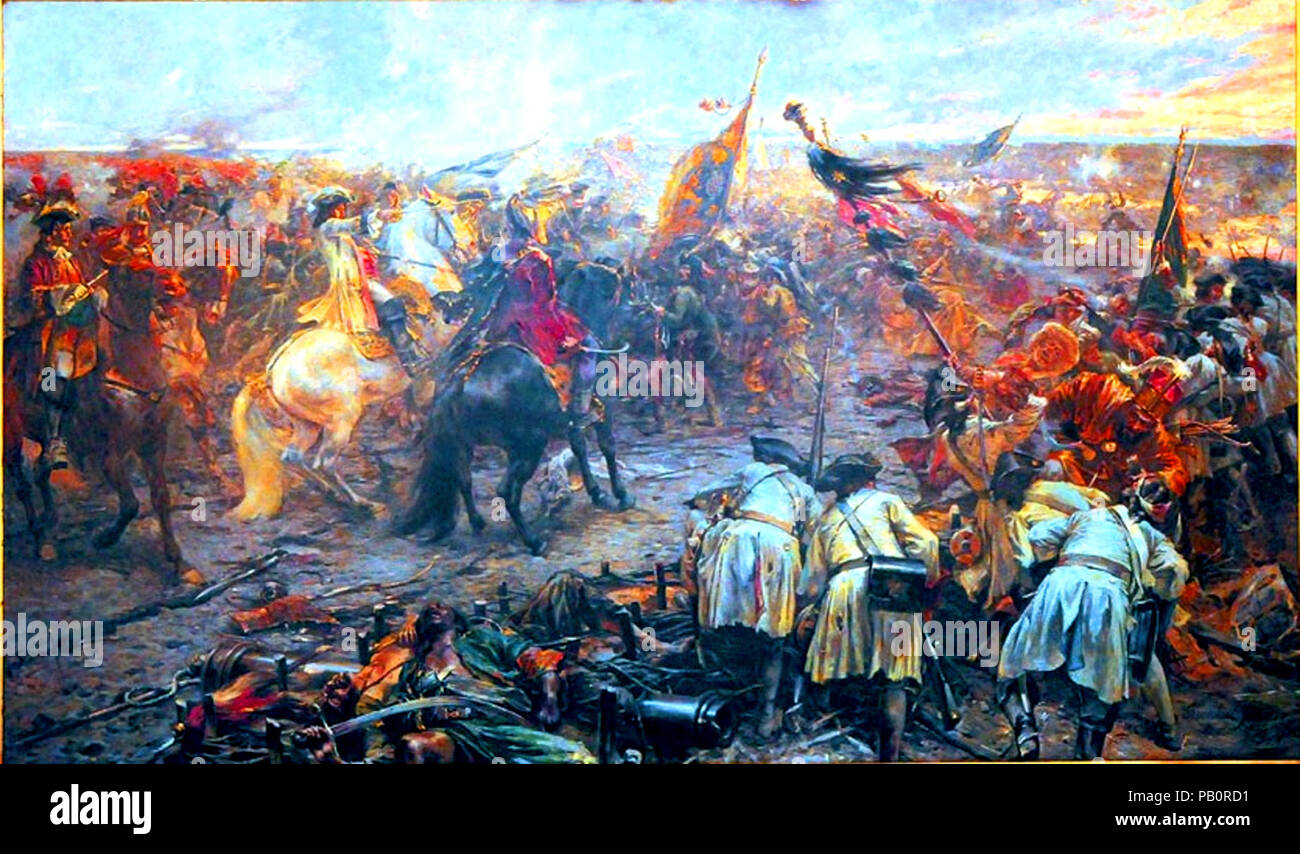 A zentai csata Eisenhut Ferenc képe.  Battle of Zenta Battle of Eisenhut Ferenc. Stock Photo