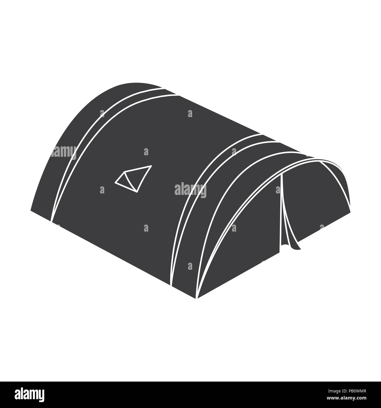 The tent is round.Tent single icon in black style vector symbol stock ...