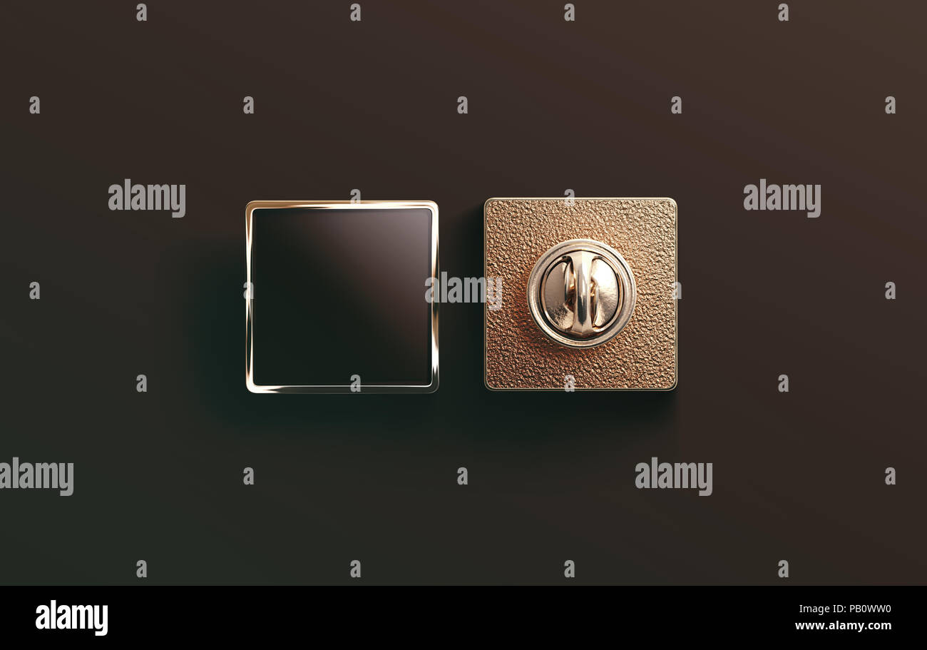 Download Blank Gold Enamel Pin Black Mock Up Front And Back Side View 3d Rendering Empty Luxury Hard Lapel Badge Mockup Golden Clasp Pin Design Template M Stock Photo Alamy