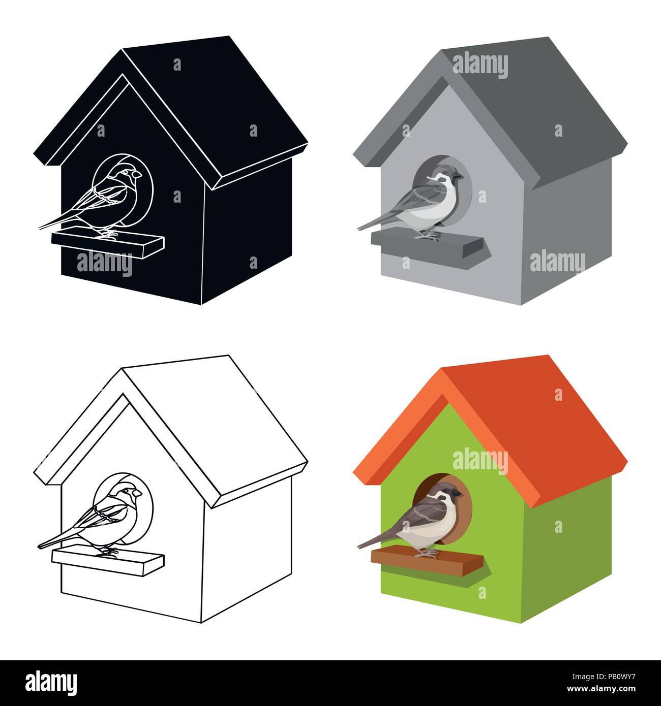 Birdhouse, single icon in cartoon style.Birdhouse, vector symbol stock