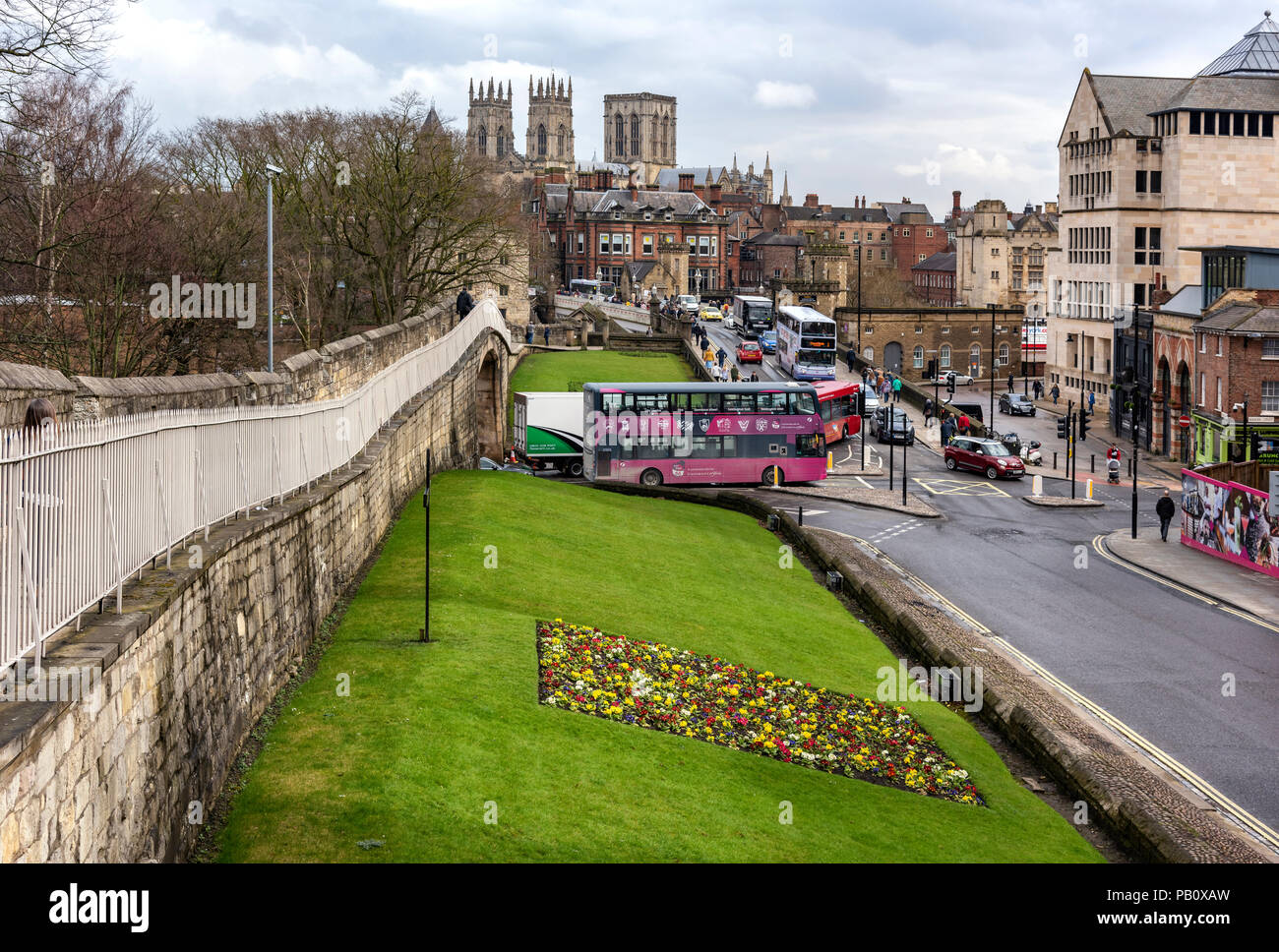 York Minster from the city walls Stock Photo