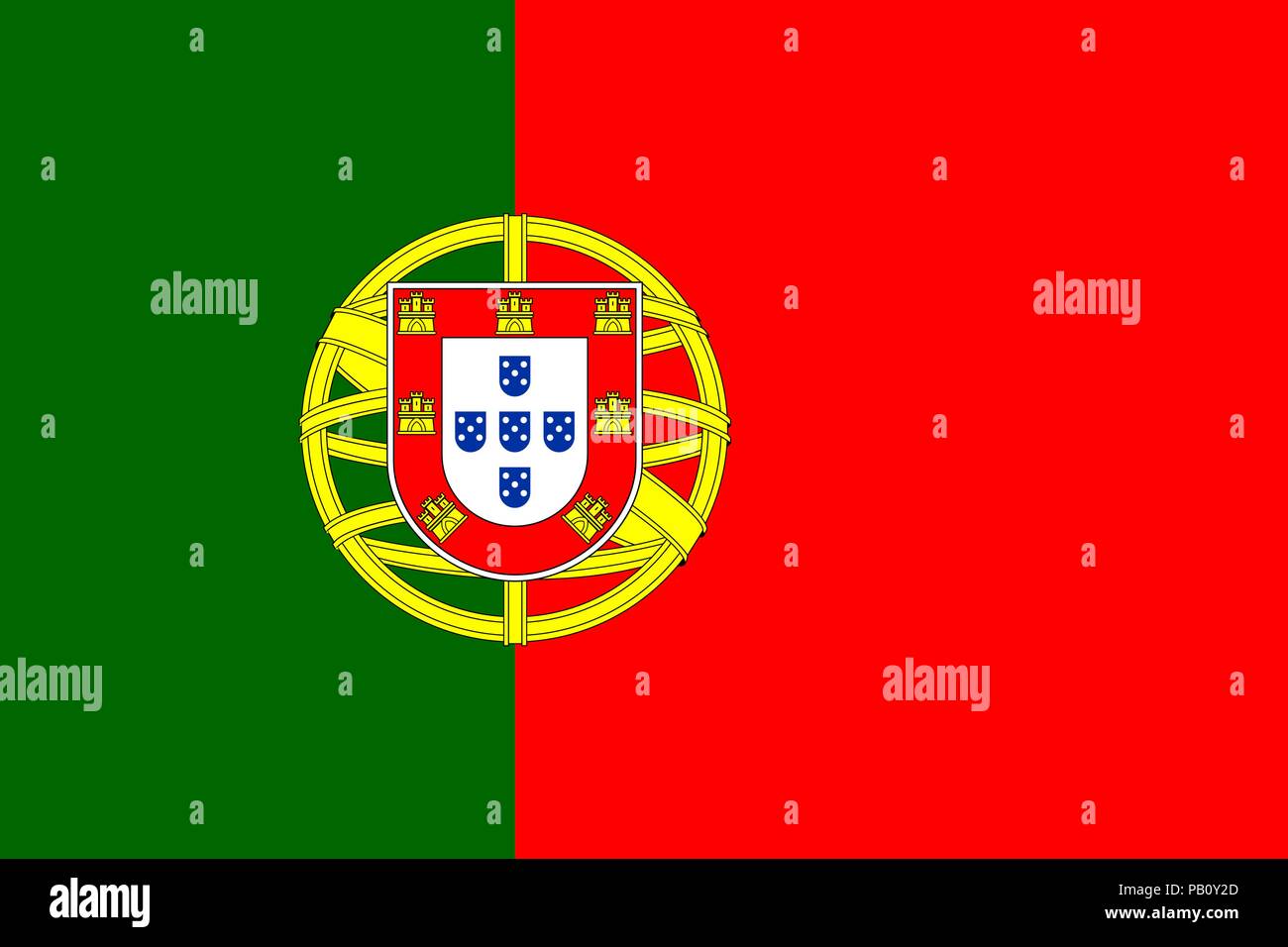 Flag of Portugal. Symbol of Independence Day, souvenir sport game, button language, icon. Stock Vector