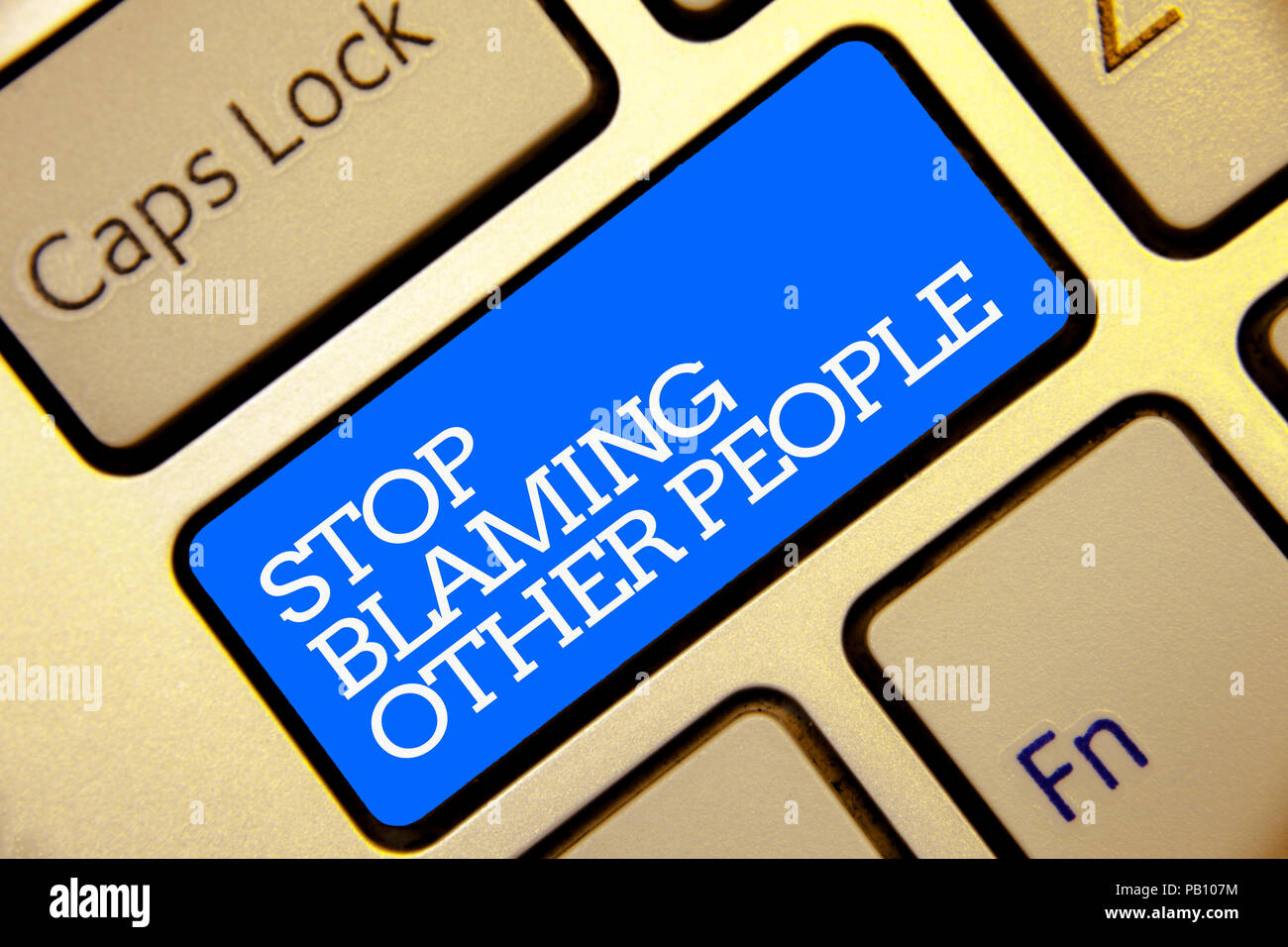 Writing note showing Stop Blaming Other People. Business photo ...