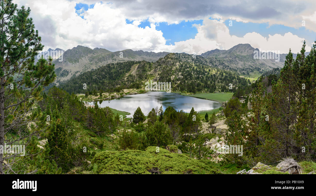 Lake Pessons in Grau Roig, Encamp, Andorra Stock Photo