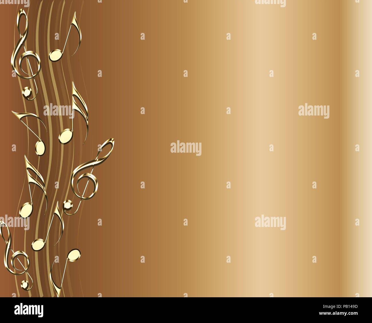 brown background theme with musical notes and treble clef illustration  Stock Photo - Alamy