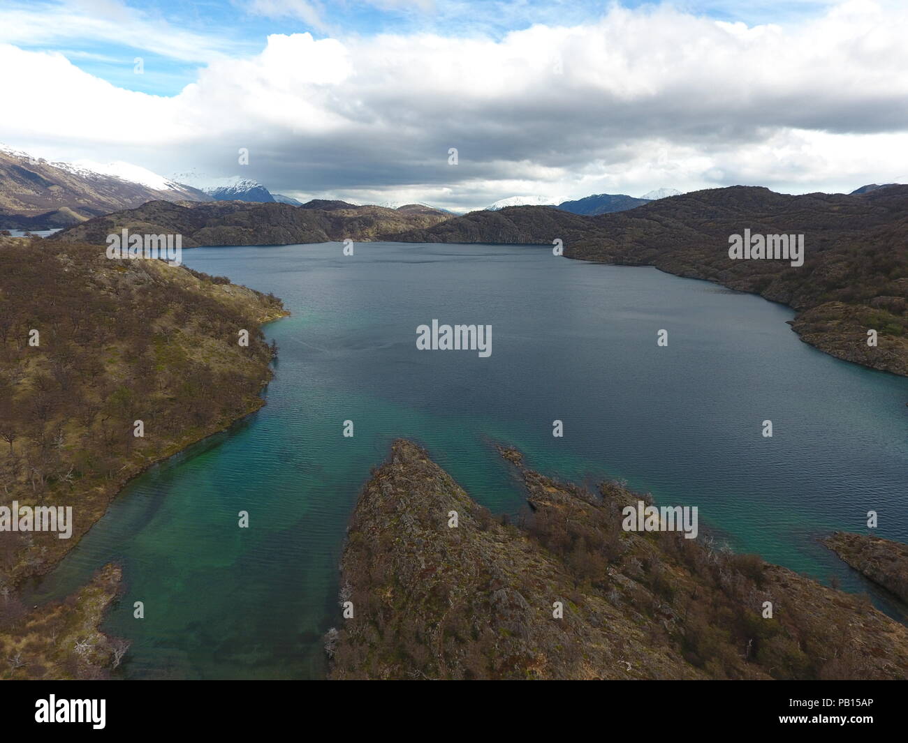 Lago en Villa Ohiggins, Carretera Austral, Patagonia, Chile Stock Photo