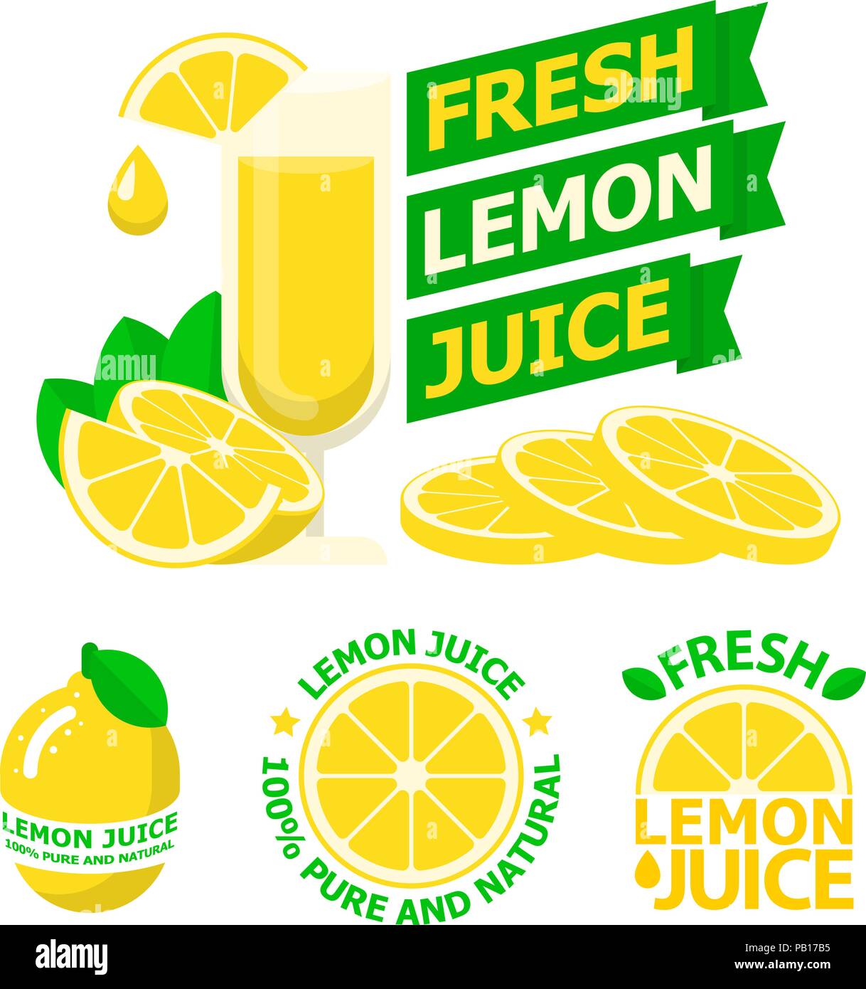 Glass organic fresh lemon Stock Vector Images - Alamy