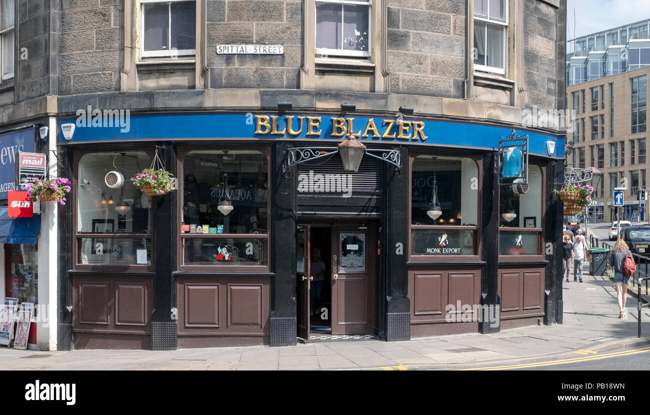 The Blue Blazer pub, built in 1867, Spittal Street, Edinburgh, Scotland, United Kingdom. Stock Photo