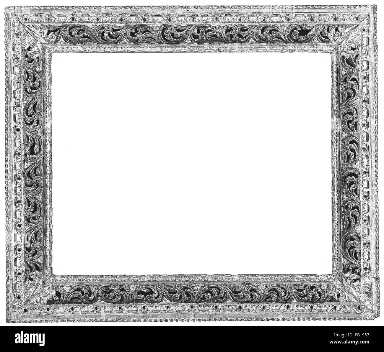 Wreath frame (pair with 1975.1.2127). Culture: Italian, Venice. Dimensions: 96.7 x 114.5, 67.5 x 85, 70.3 x 87.5 cm.. Date: late 16th century. Museum: Metropolitan Museum of Art, New York, USA. Stock Photo