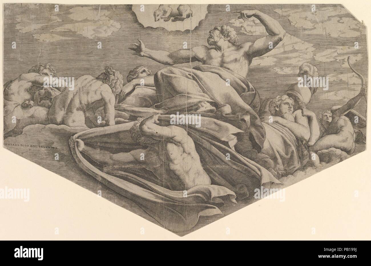 Jupiter and Callisto. Artist: Master FG (Italian, active mid-16th century); After Francesco Primaticcio (Italian, Bologna 1504/5-1570 Paris). Date: 1540-56. Museum: Metropolitan Museum of Art, New York, USA. Stock Photo
