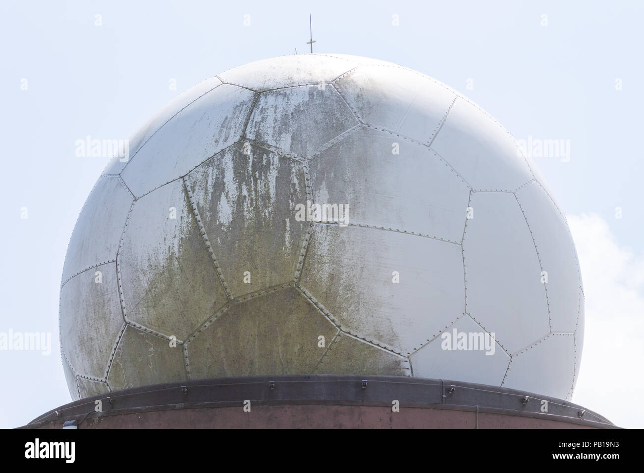 Radar dome on top of Mount Gabriel, West Cork, Ireland. The protective