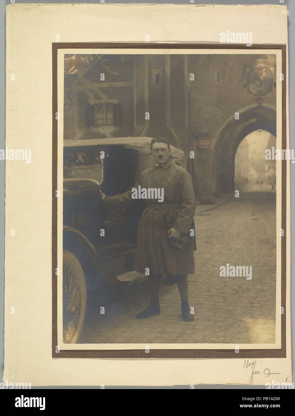 [Adolph Hitler Leaving Landsberg Prison]. Artist: Heinrich Hoffmann (German, 1885-1957). Dimensions: 22.2 x 16.4 cm (8 3/4 x 6 7/16 in.)  Mount: 29.3 × 22 cm (11 9/16 × 8 11/16 in.). Date: December 20, 1924. Museum: Metropolitan Museum of Art, New York, USA. Stock Photo
