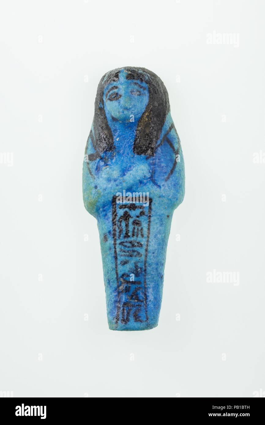 Worker Shabti of Nany. Dimensions: H. 8.8 × W. 3.4 × D. 2.1 cm (3 7/16 × 1 5/16 × 13/16 in.). Dynasty: Dynasty 21. Reign: reign of Psusennes I. Date: ca. 1050 B.C..  See 30.3.30.1a, b. Museum: Metropolitan Museum of Art, New York, USA. Stock Photo