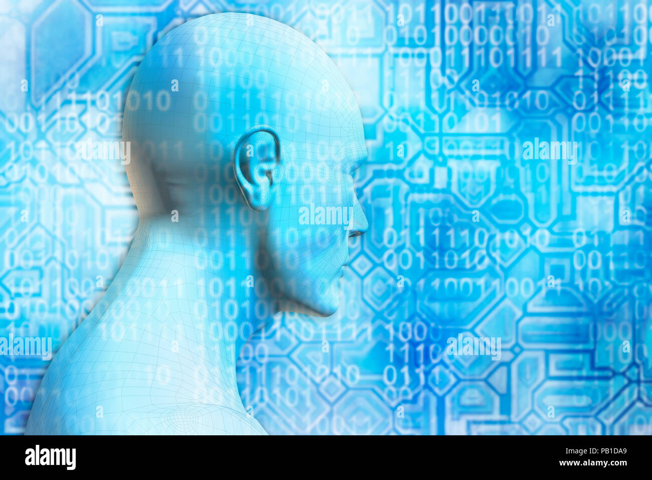 artificial Intelligence and technological singularity concept Stock Photo