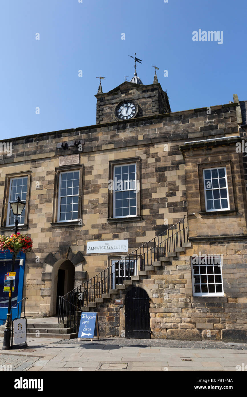 The Old Town Hall at Alnwick in Northumberland, England. The building