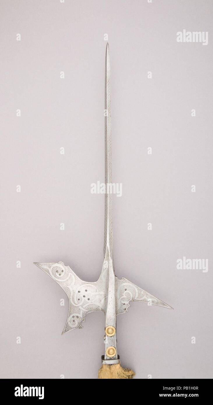 Halberd. Culture: German. Dimensions: L. 92 5/8 in. (235.2 cm); L. of ...