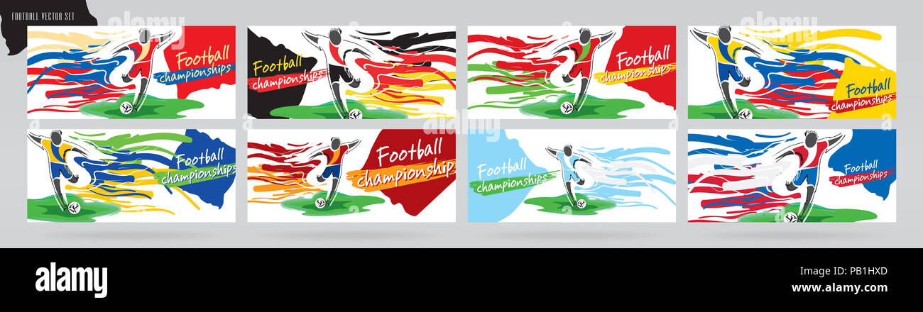 Soccer card design and football vector set Stock Photo - Alamy