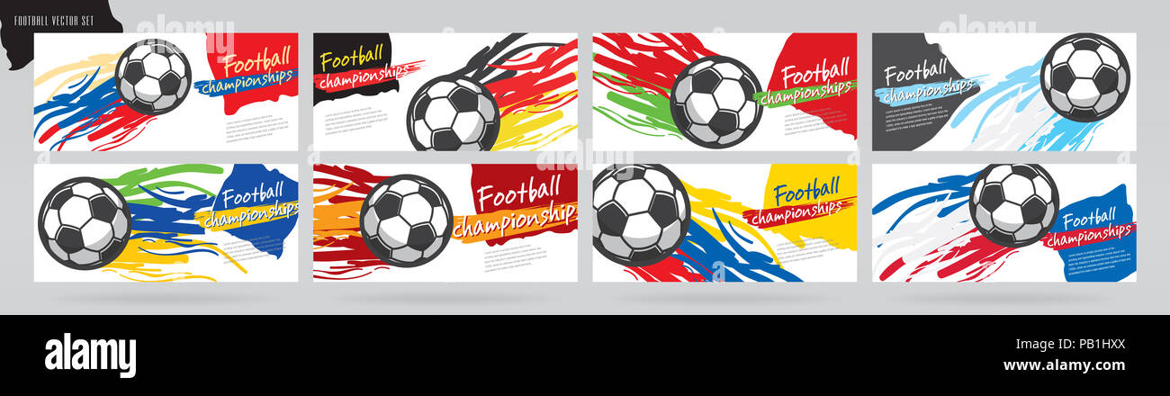 Soccer card design and football vector set. Stock Photo