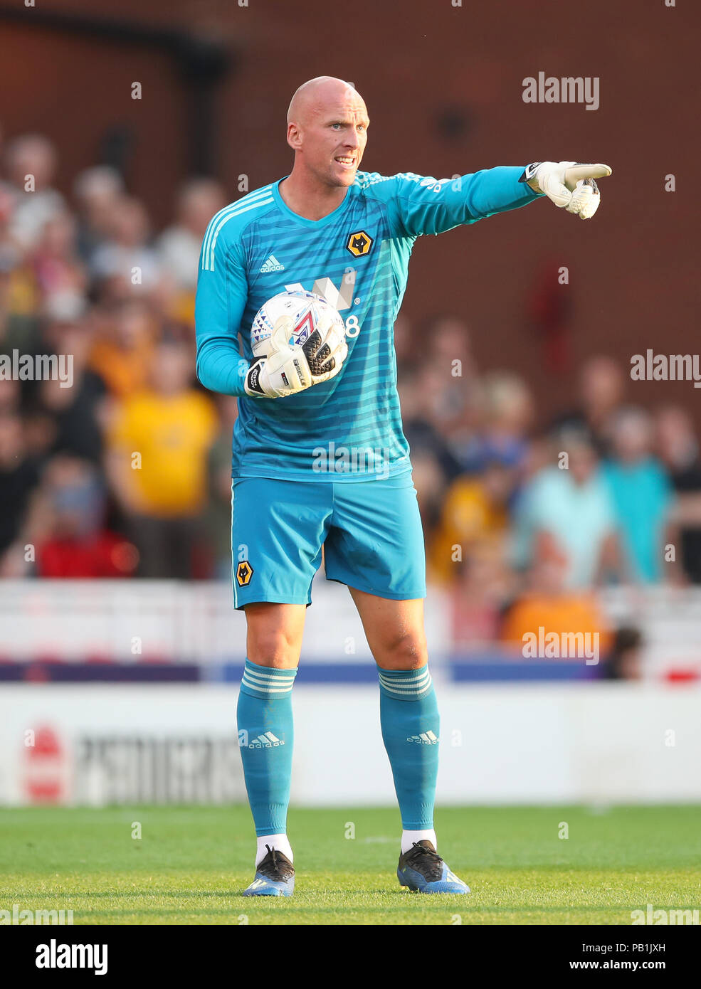 Wolverhampton Wanderers goalkeeper John Ruddy during a pre season friendly match at The Bet365 Stadium, Stoke. PRESS ASSOCIATION Photo. Picture date: Wednesday July 25, 2018. Photo credit should read: Nick Potts/PA Wire. EDITORIAL USE ONLY No use with unauthorised audio, video, data, fixture lists, club/league logos or 'live' services. Online in-match use limited to 75 images, no video emulation. No use in betting, games or single club/league/player publications. Stock Photo